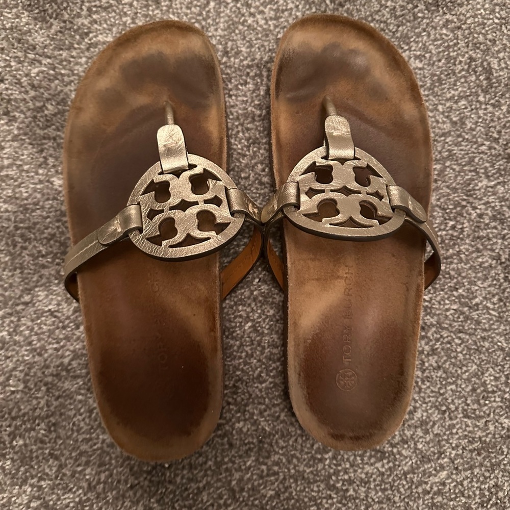 Tory Burch Miller Cloud Sandal- spark gold/natural